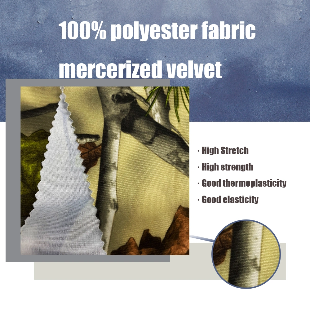 100% Polyester Fabric Mercerized Velvet Fabric Printed Fabric with Dense Velvet Camouflage Clothing Fabric