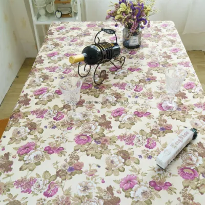 Tessili per la casa Tessuto in tessuto Fiori viola Stampato Jacquard Banquest Tovaglia per uso nuziale